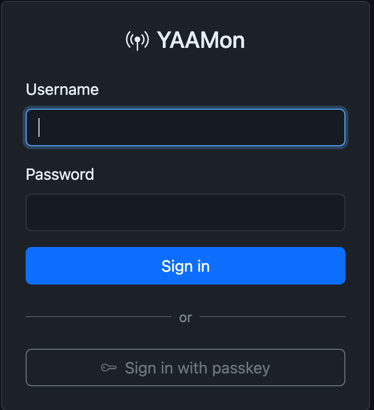 Login page